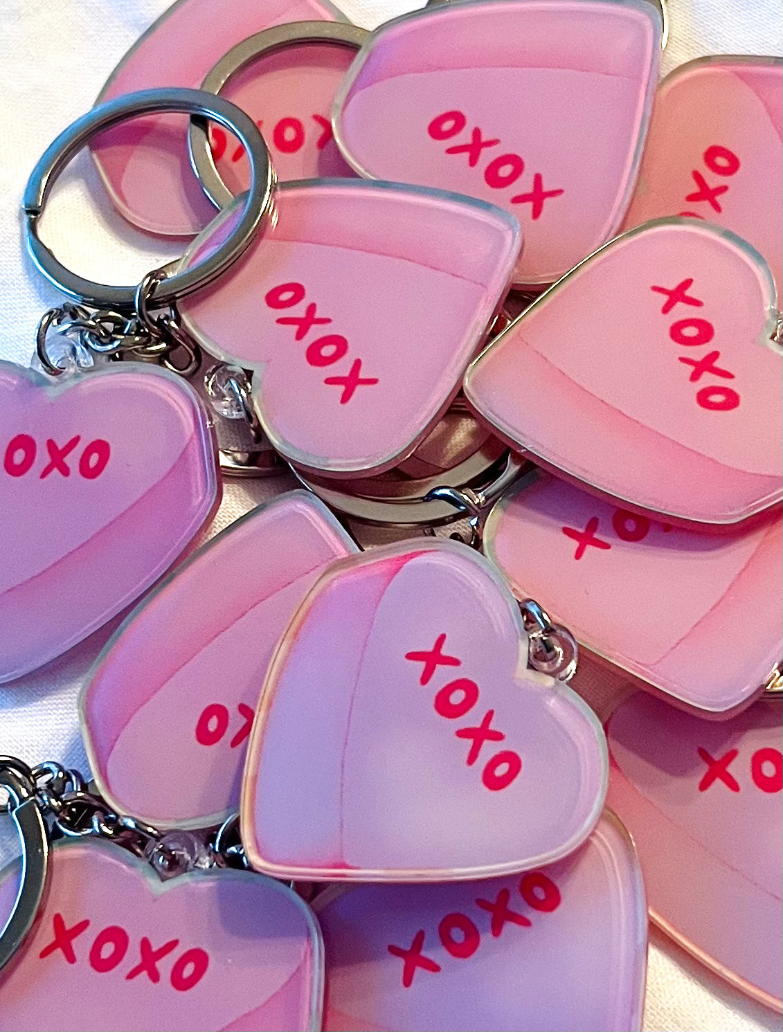 "Candy Hearts" Valentines Collection 6 Pack Mini Cards, 3 Pin Set and Keychain