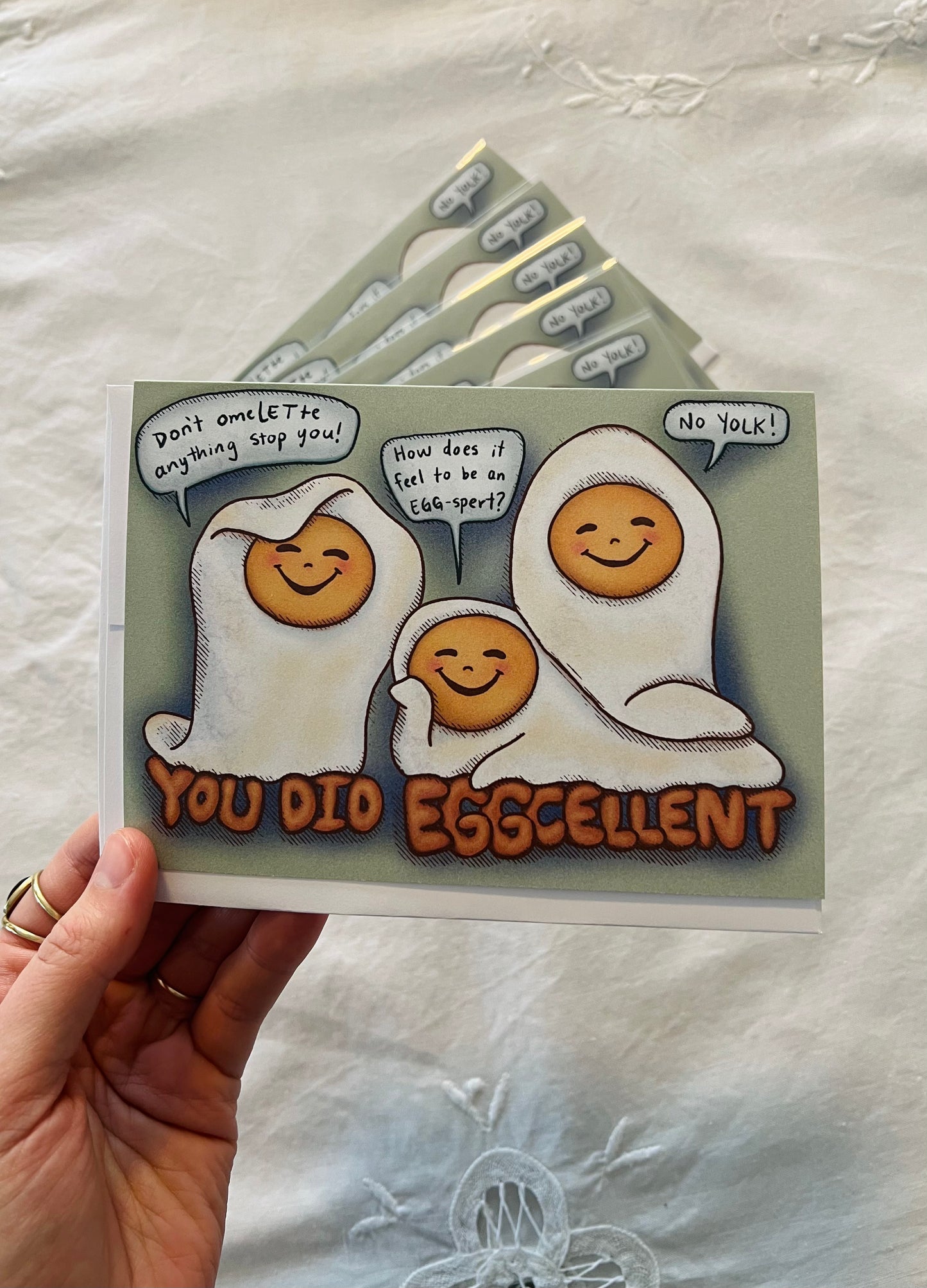 "You Did Egg-cellent" Congratulations Silly Egg Card