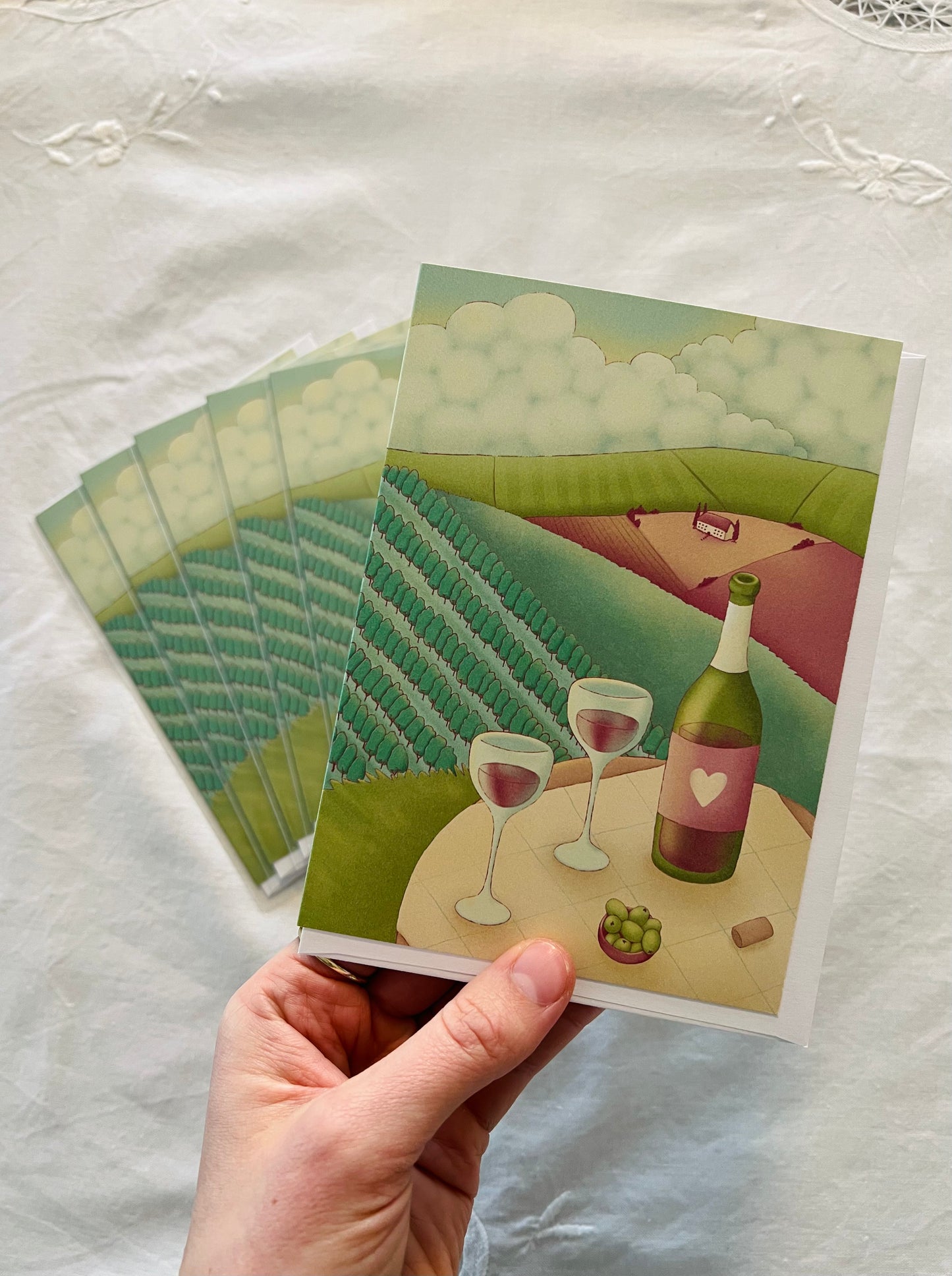 "Wine For Two" Beautiful Celebration Love Greeting Card