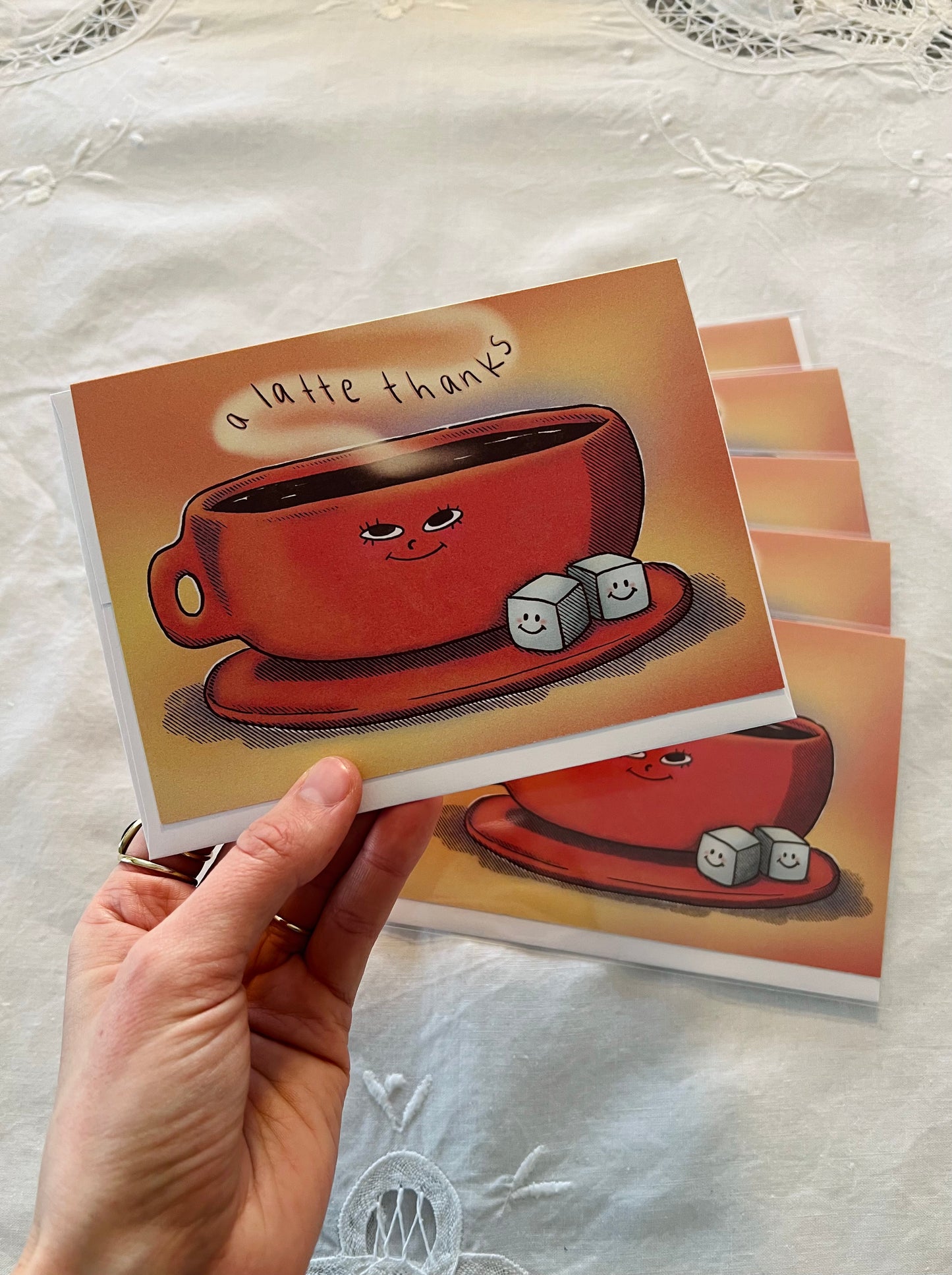 "Latte Thanks" Cute Coffee Themed Greeting Card