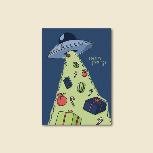 "Alien Christmas" Funny Holiday Greeting Card