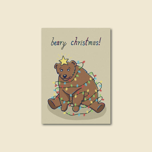 "Beary Christmas" Funny Christmas Greeting Card