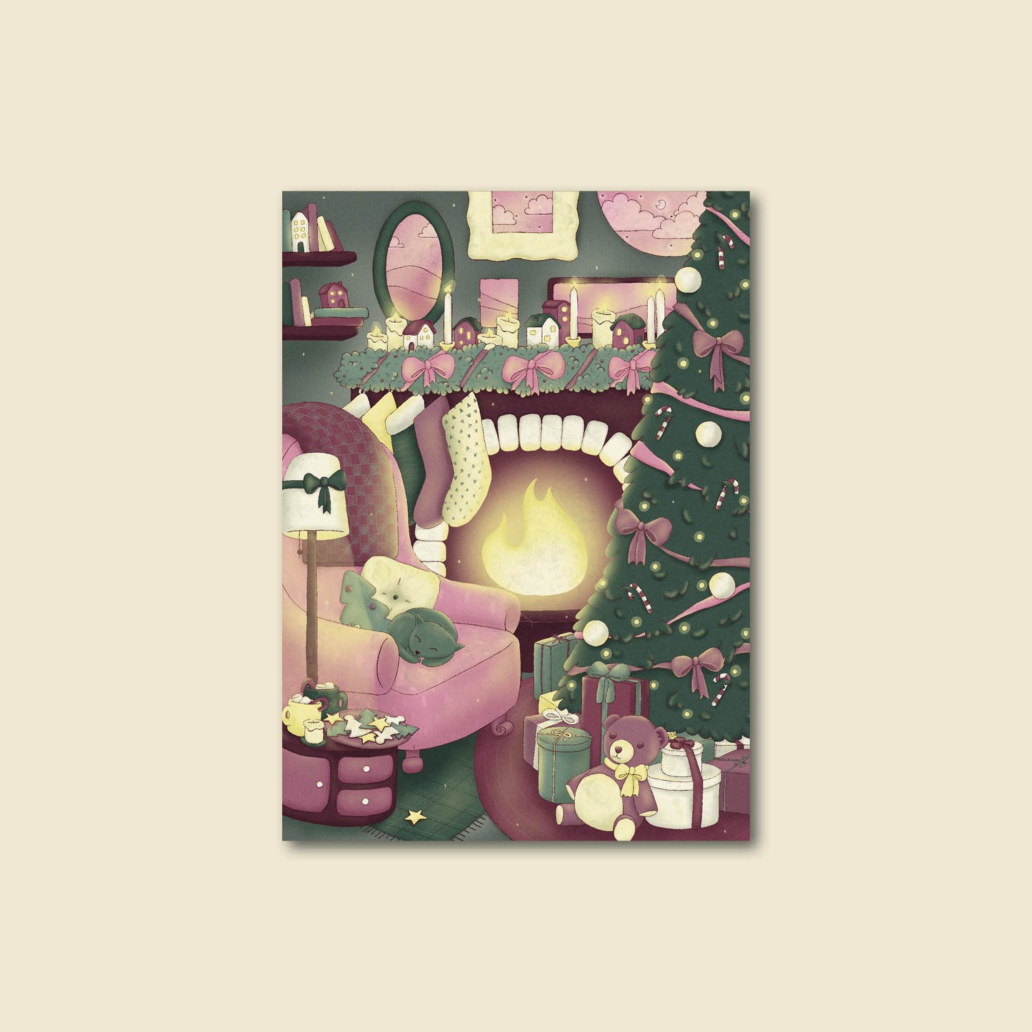 "Cozy Christmas" Beautiful Warm Holiday Card