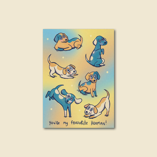 "Favorite Hooman" Cute and Funny Dog Greeting Card