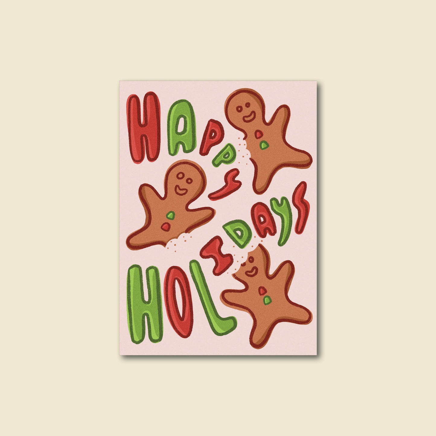 "Holiday Gingerbread" Festive Christmas Greeting Card