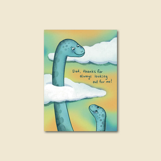 "Looking Out" Dino Father's Day Card For Dad