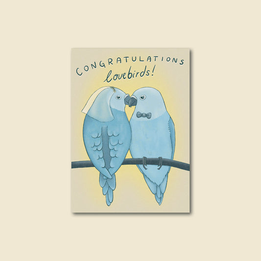 "Lovebirds" Wedding Celebration Greeting Card