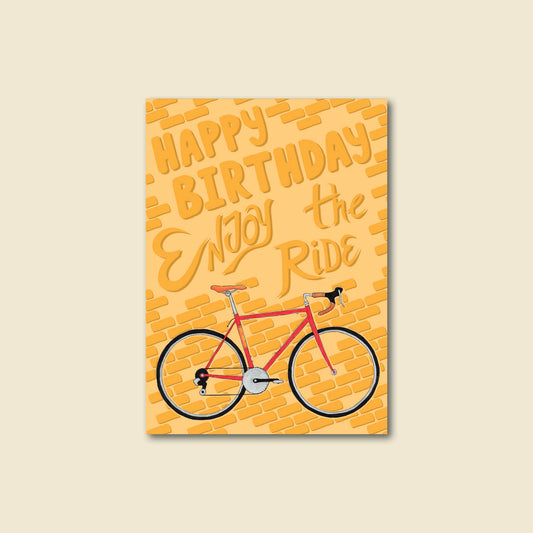 "Enjoy The Ride" Fun Bicycle Birthday Card