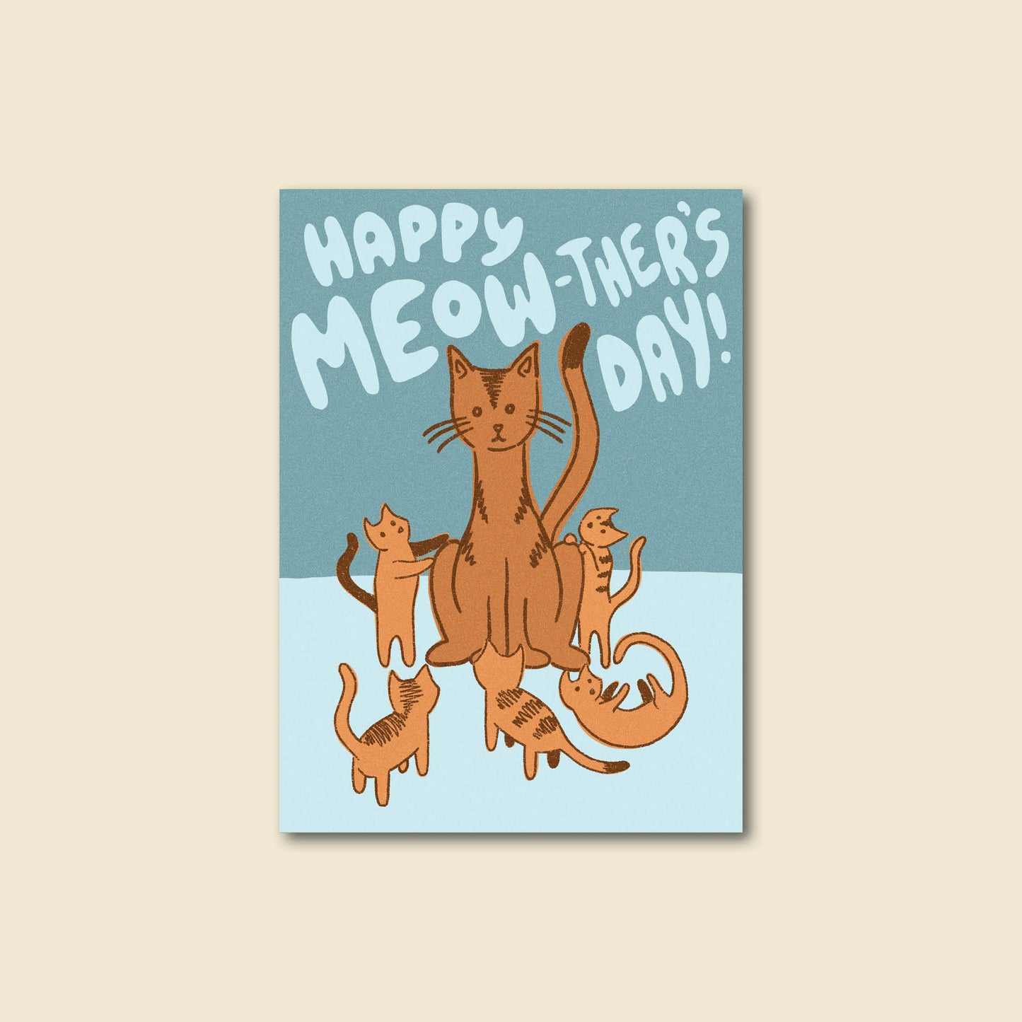 "Meow-ther's Day" Funny Cat Greeting Card For Mom