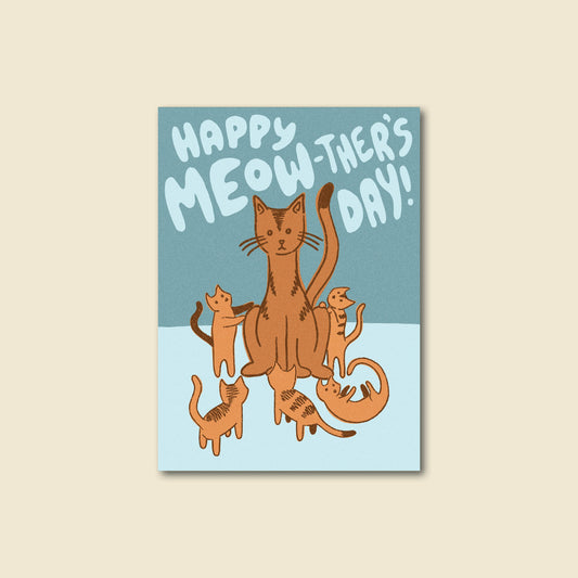 "Meow-ther's Day" Funny Cat Greeting Card For Mom