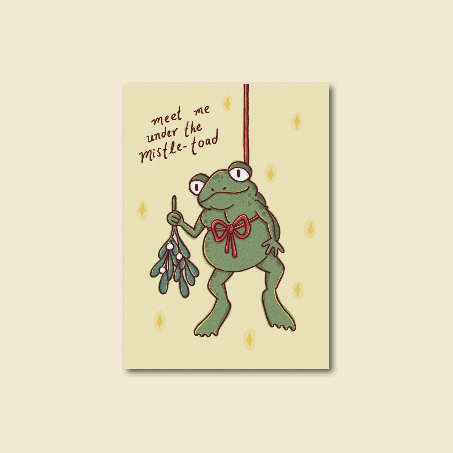 "Mistle-Toad" Funny Holiday Greeting Card