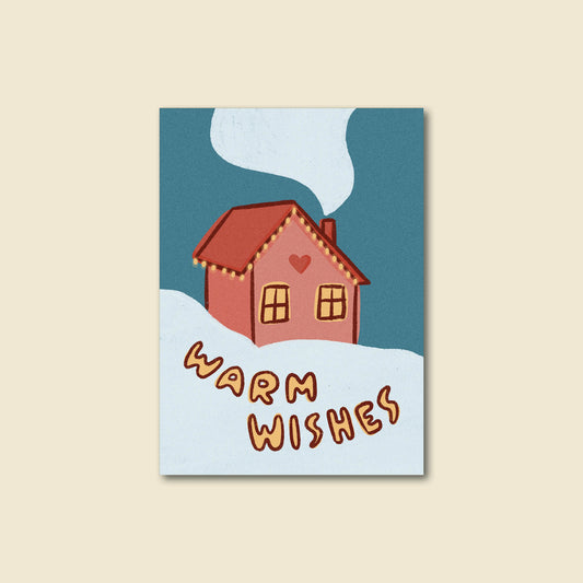 "Warm Wishes" Cute Holiday Greeting Card