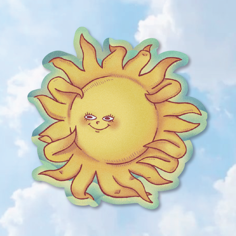 "Sunshine" Happy Sun Decorative Vinyl Sticker