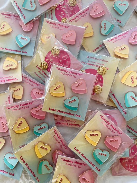 "Candy Hearts" 3 Pin Pack