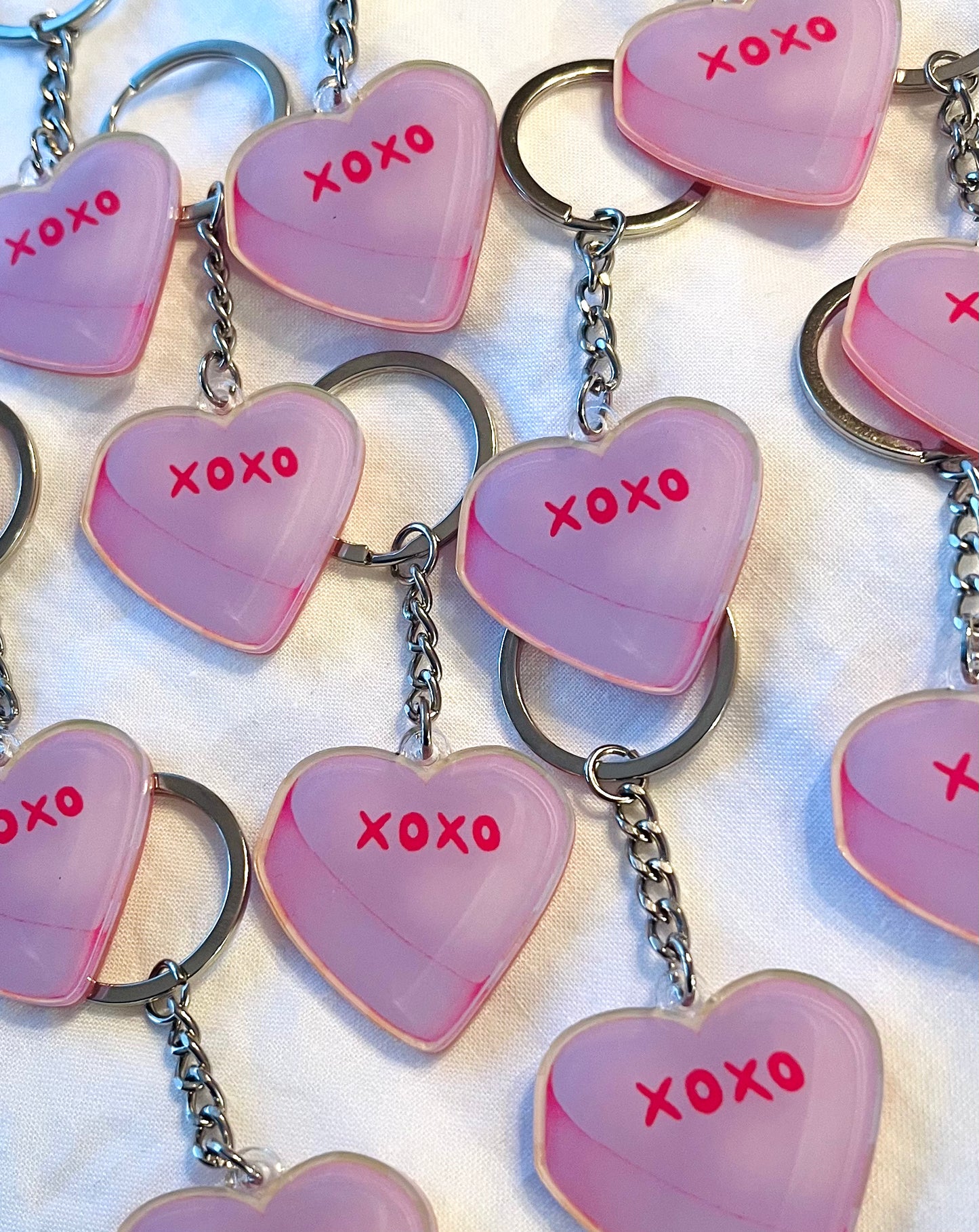 "Candy Hearts" Valentines Collection 6 Pack Mini Cards, 3 Pin Set and Keychain