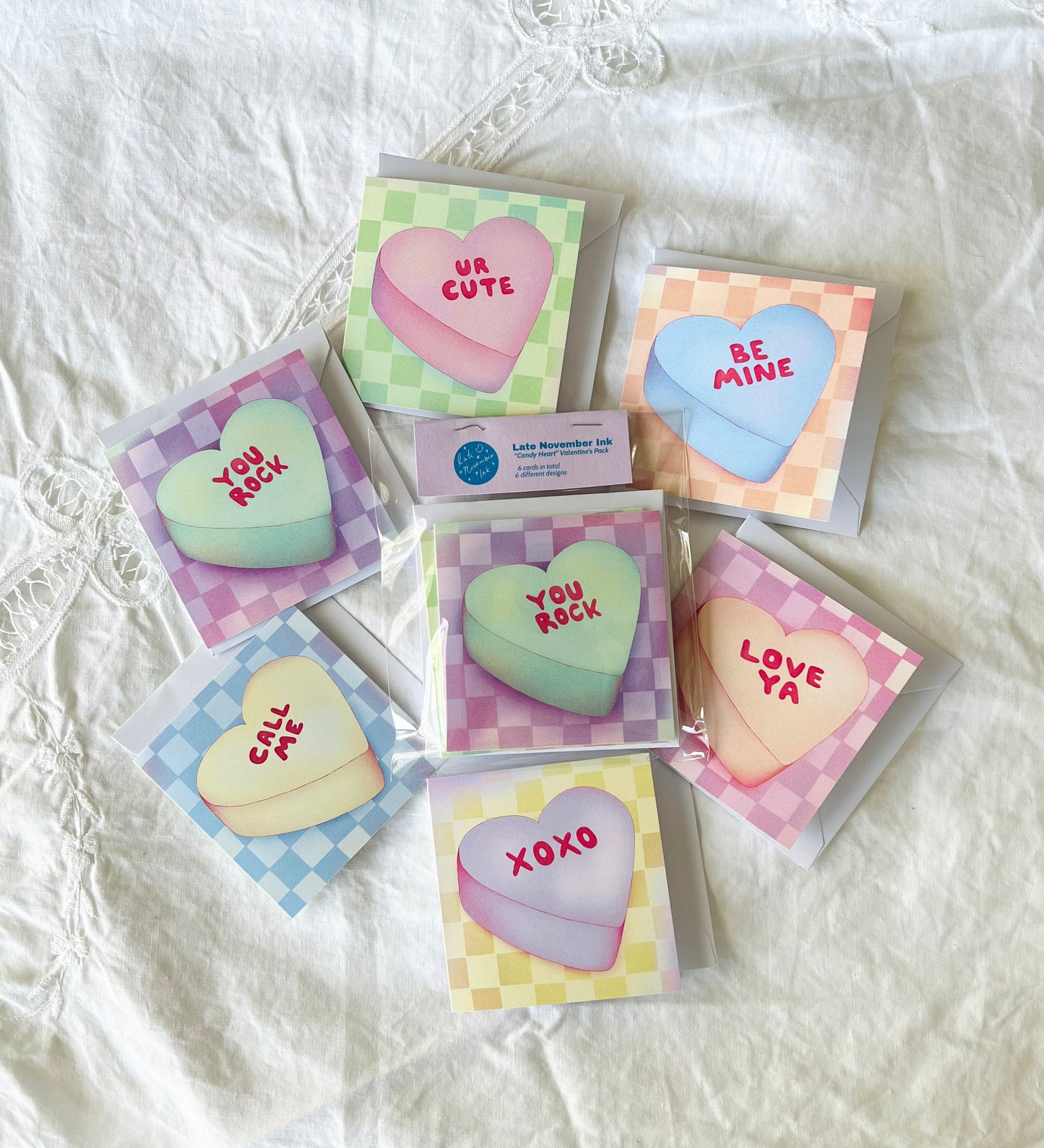 "Candy Hearts" Mini Valentine 6 Pack