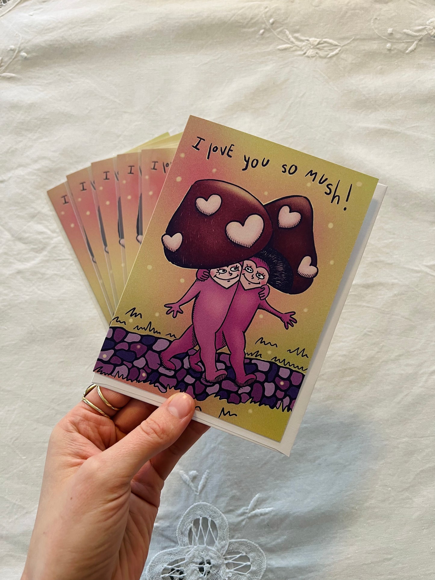"Mush Love" Cute Mushroom Greeting Card