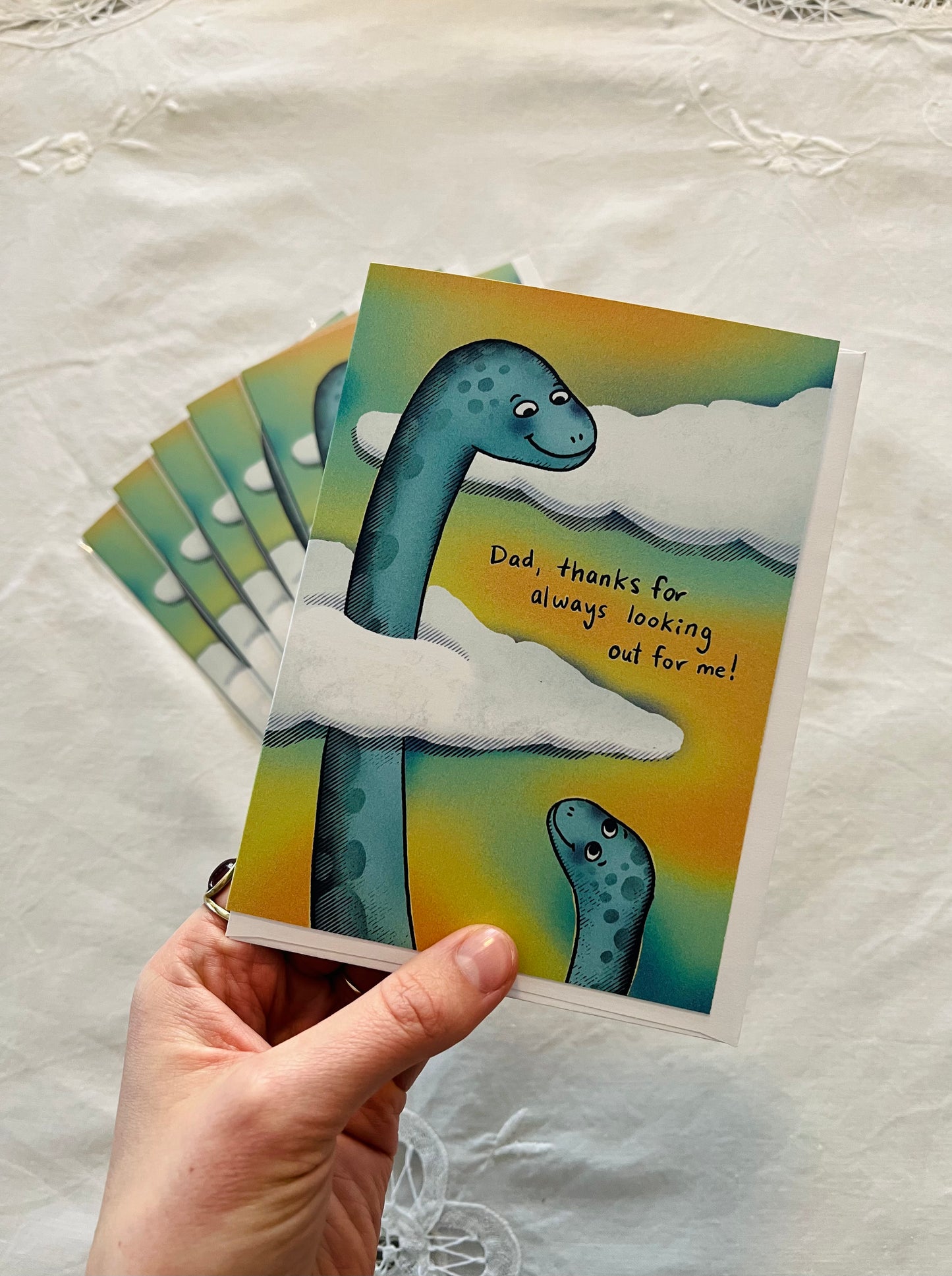 "Looking Out" Dino Father's Day Card For Dad