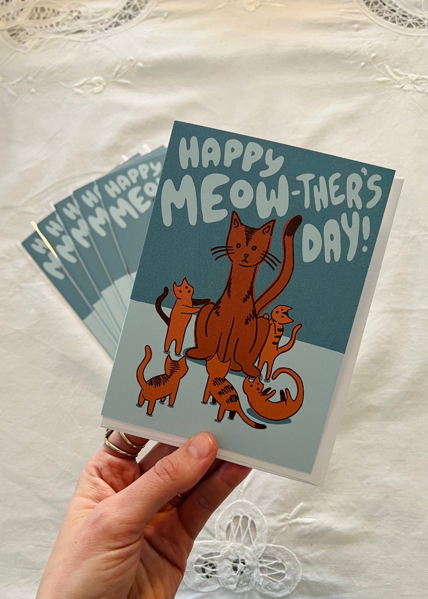 "Meow-ther's Day" Funny Cat Greeting Card For Mom