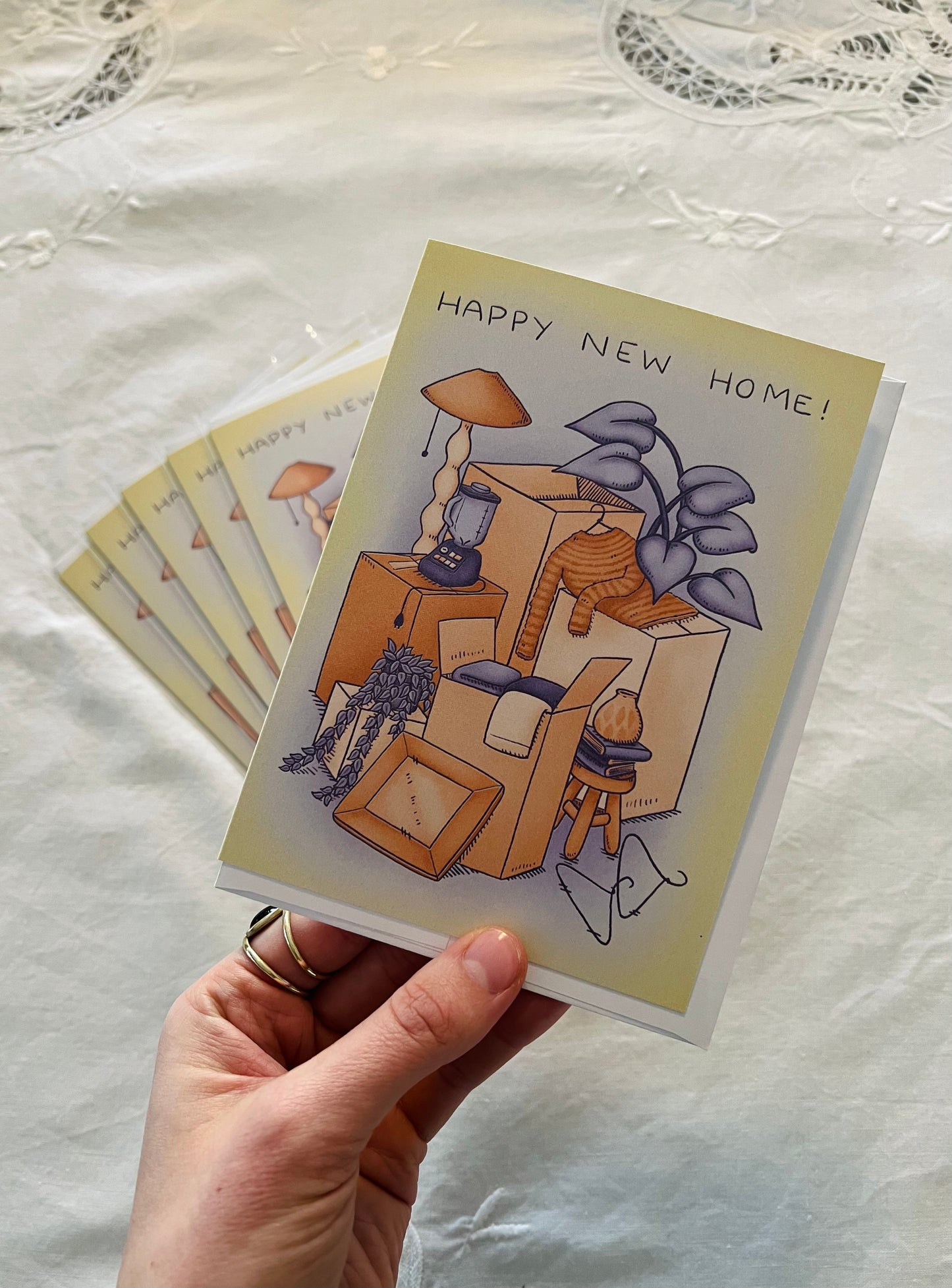 "New Home" Cute Congratulations Greeting Card