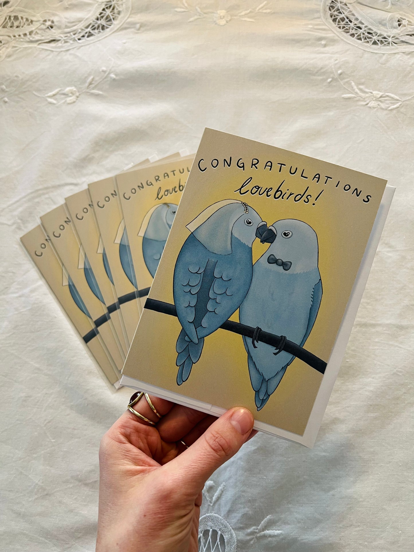 "Lovebirds" Wedding Celebration Greeting Card