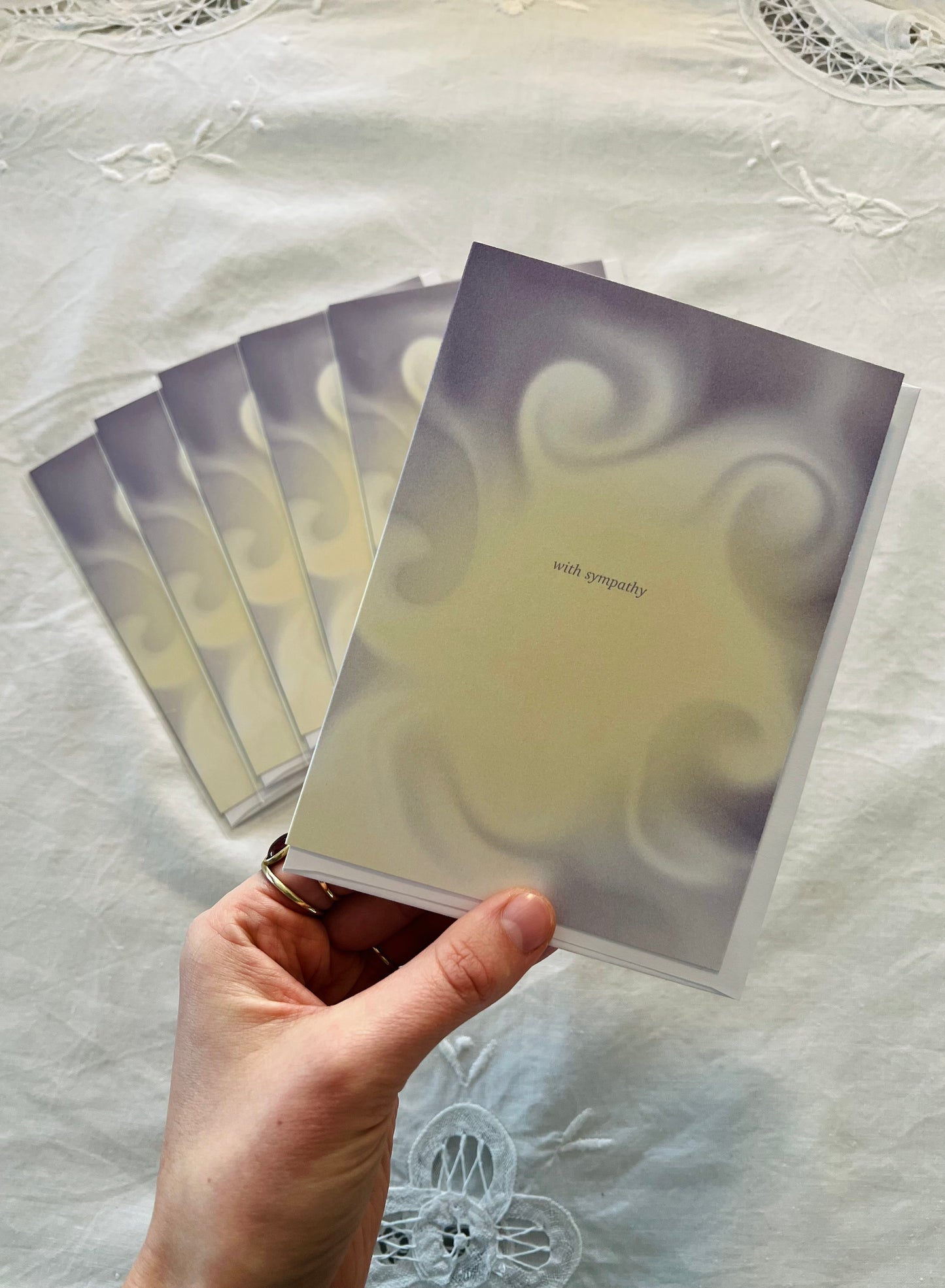 "With Sympathy" Minimalist Abstract Sympathy Card