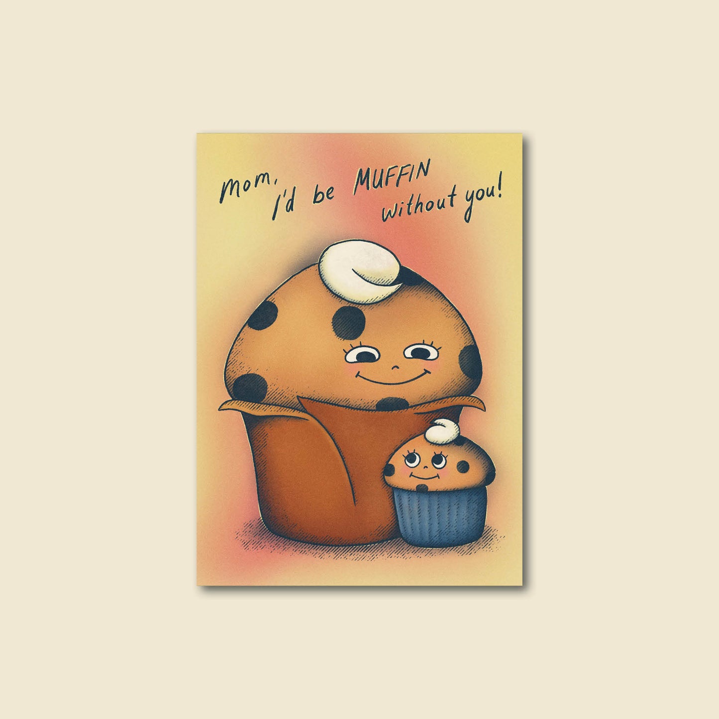 "Muffin Mom" Cute Baking Themed Greeting Card For Mom