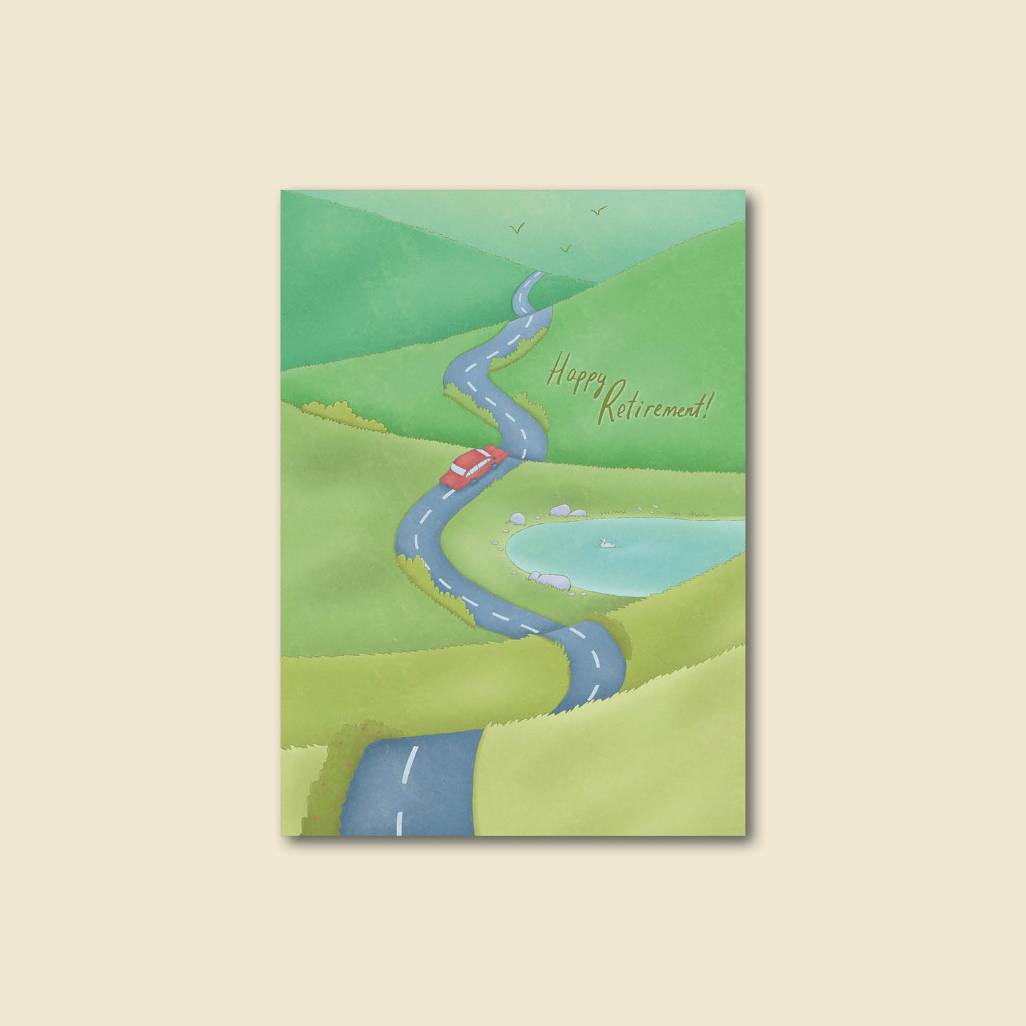 "Retirement Road" Peaceful Drive Greeting Card